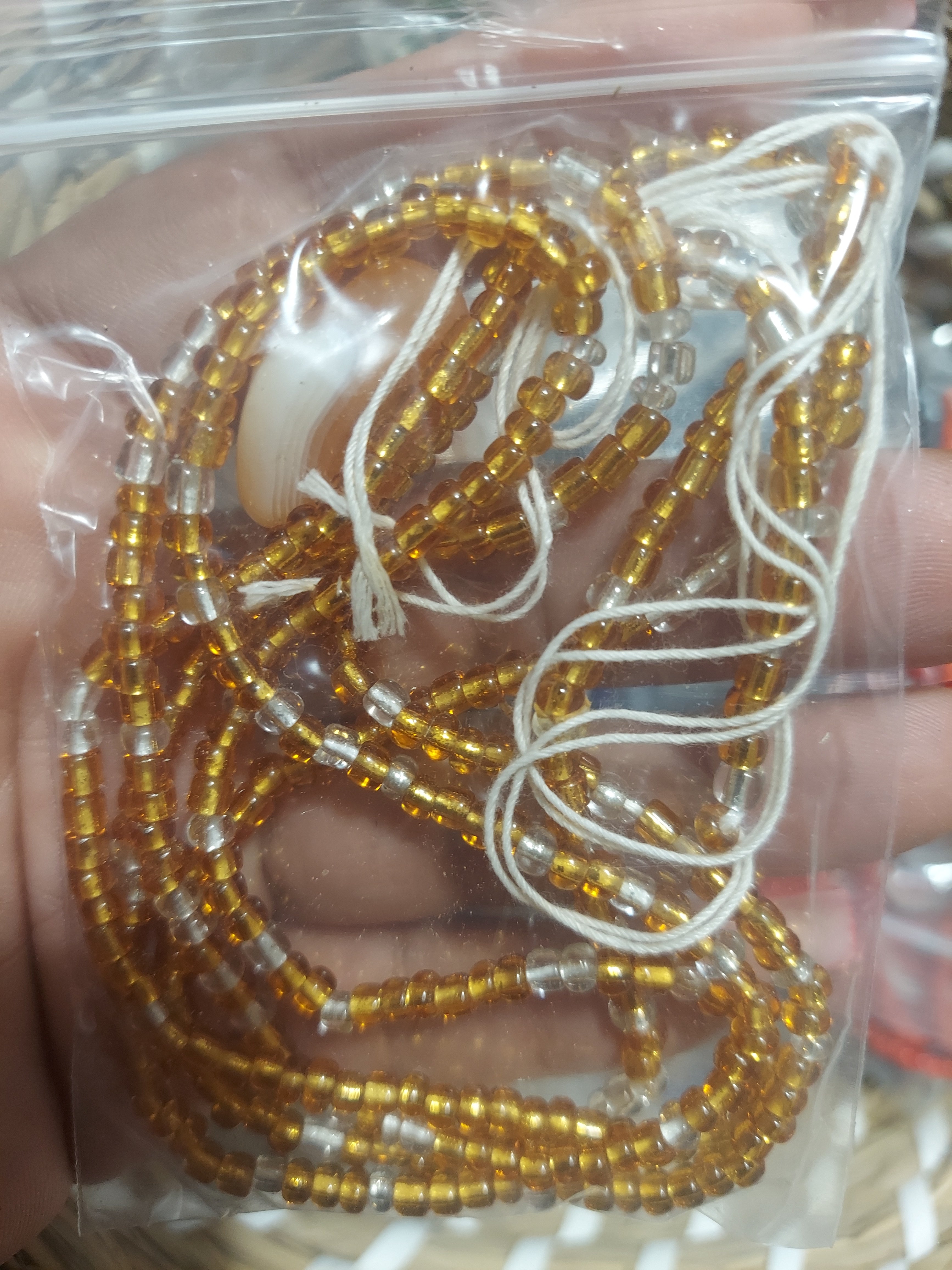 Blessed waistbeads (gold and clear)