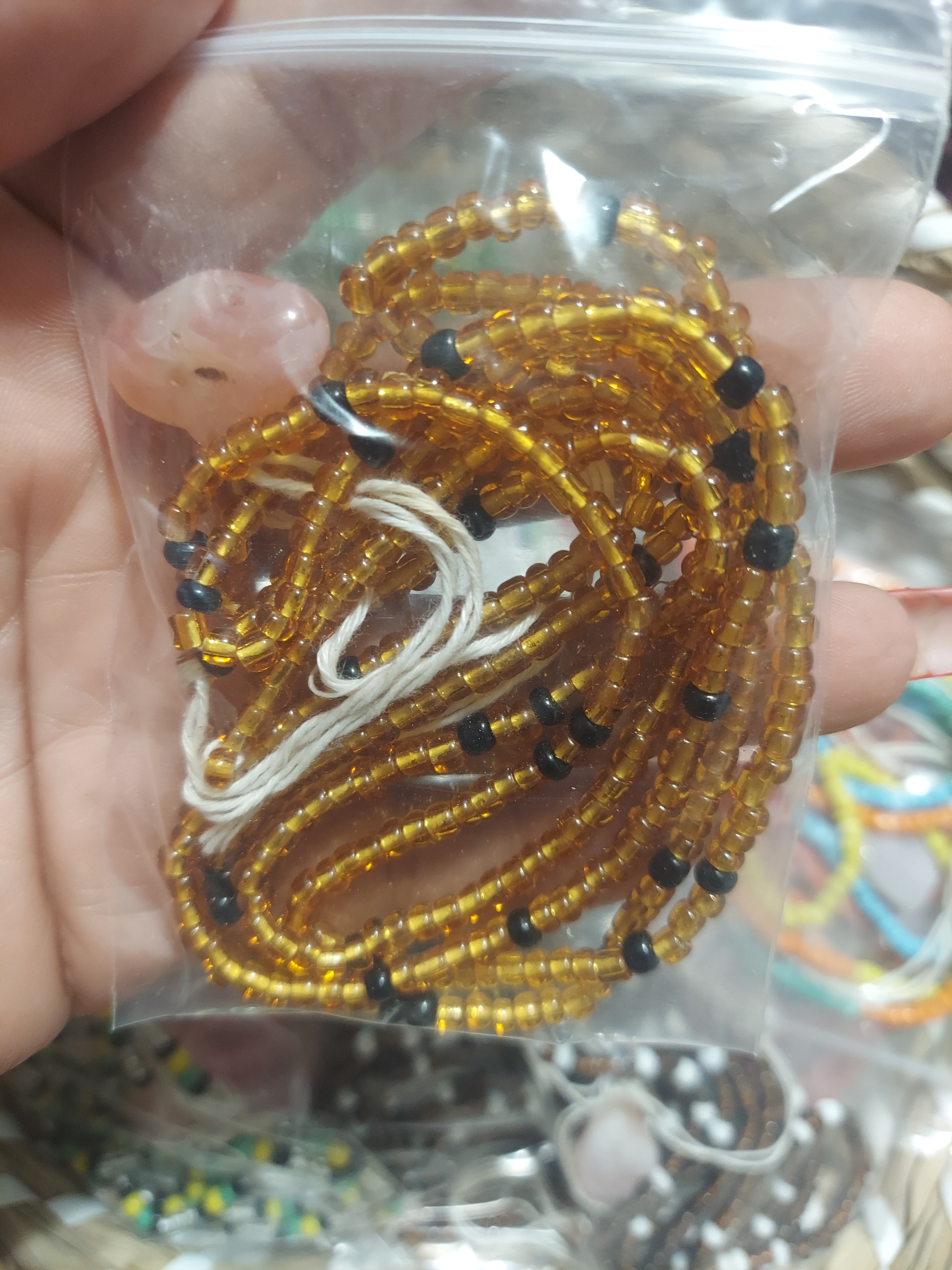 Blessed waistbeads (gold and black)