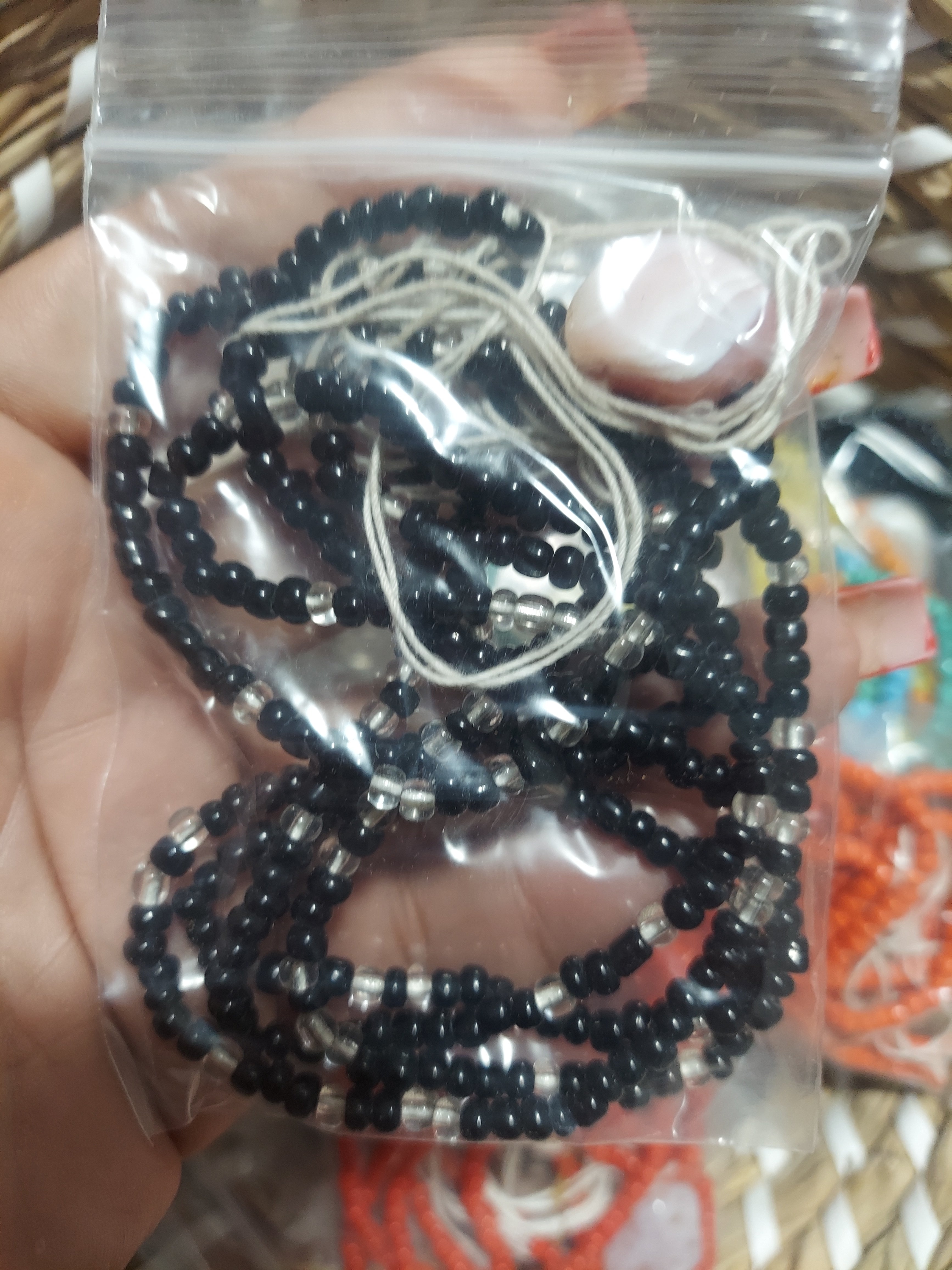 Blessed waistbeads (black and clear)