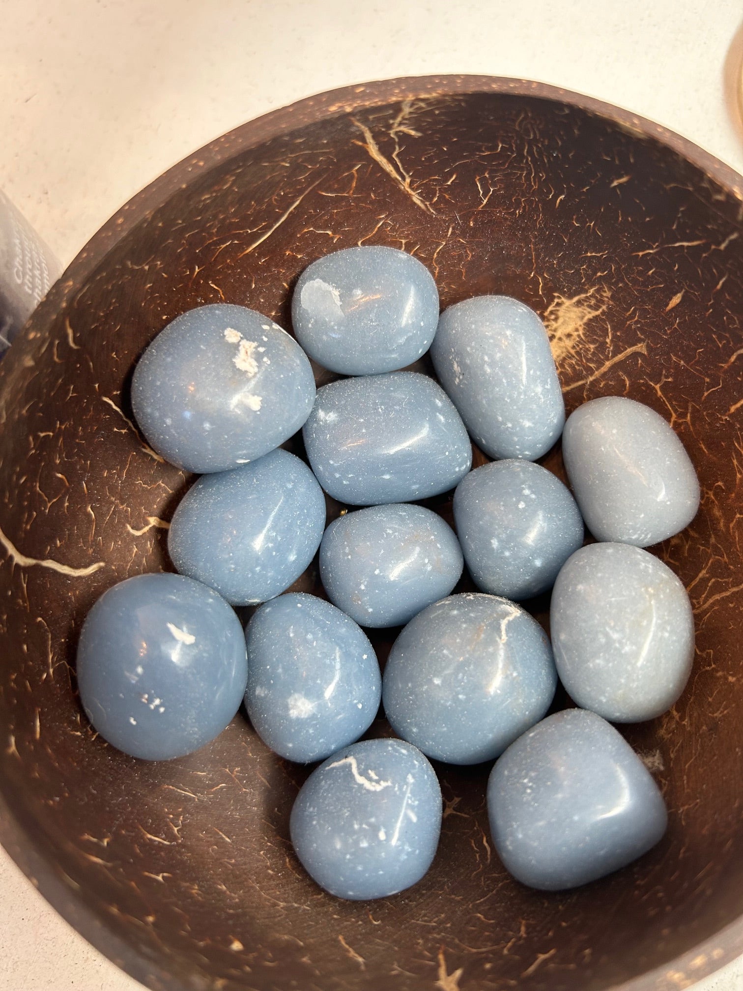 Angelite tumbled stone